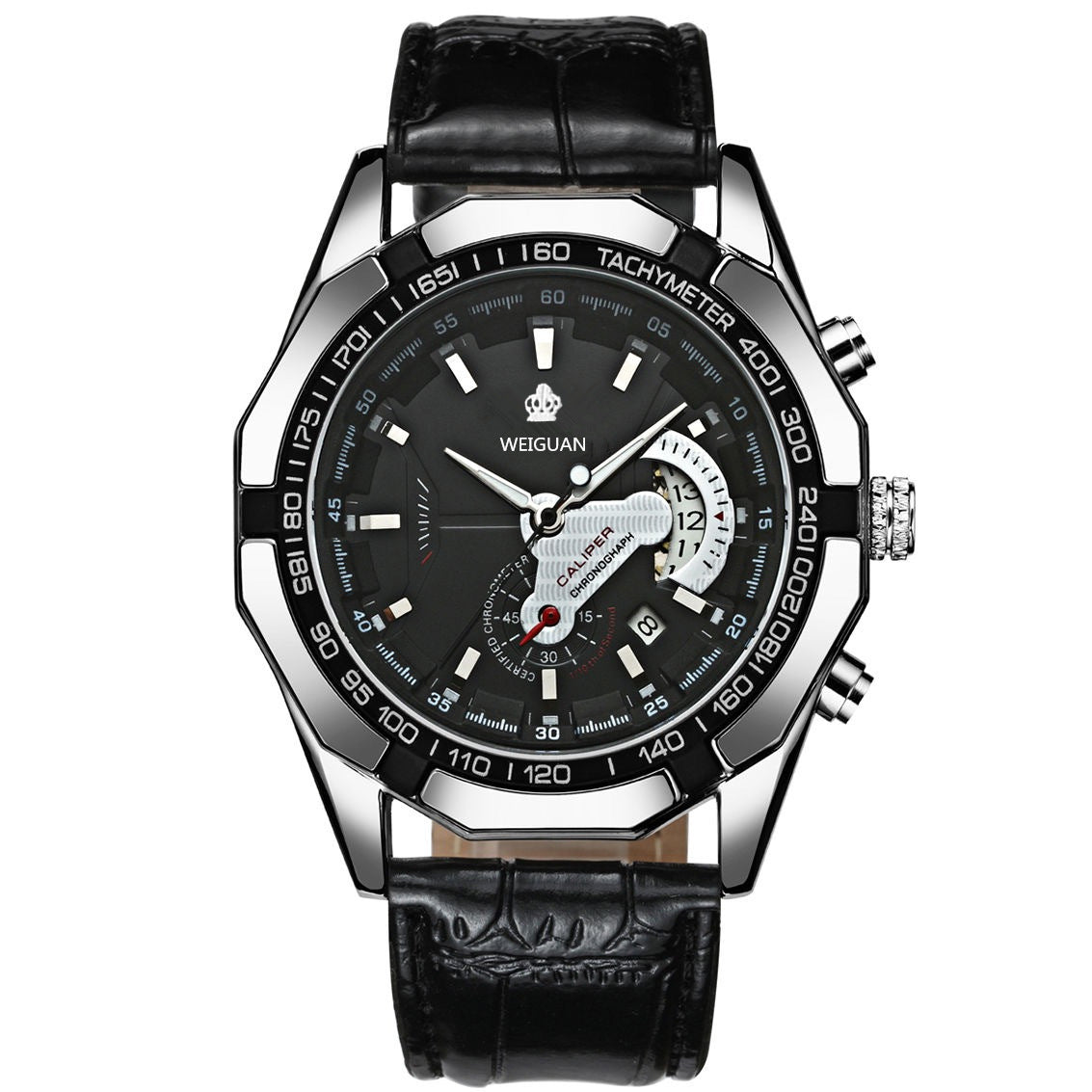 Men's Non-mechanical Watch Hollow Calendar Waterproof Luminous Stainless Steel Belt Simple Vibrato
