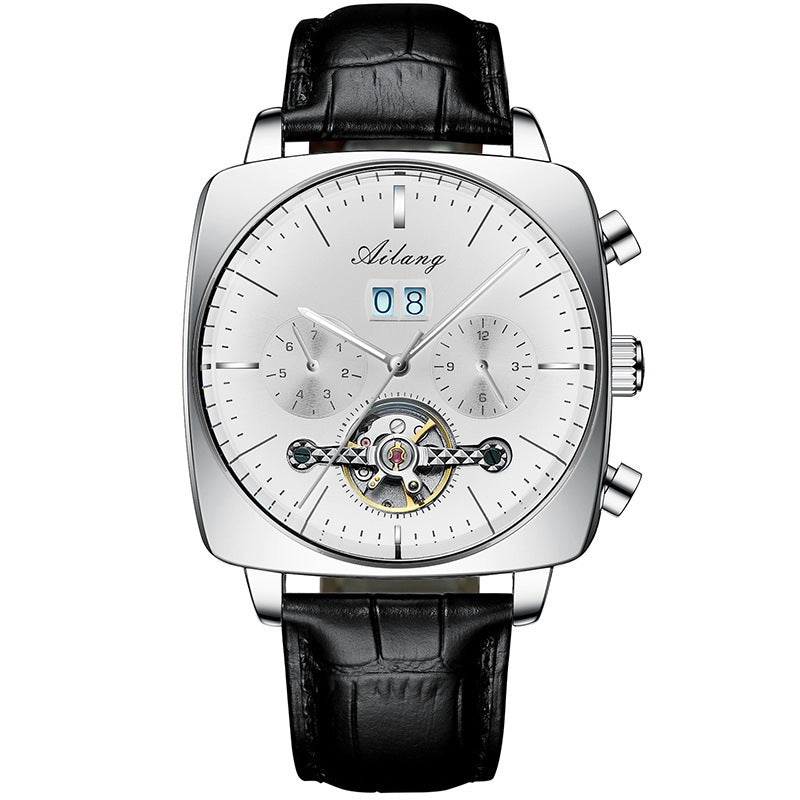 Swiss Airang Square Watch Men's Hollow Tourbillon Multifunctional Mechanical Watch Luminous Waterproof Automatic Men's Watch