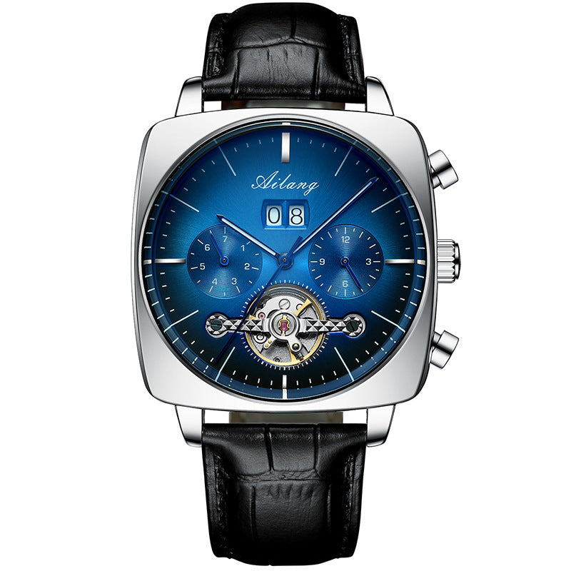 Swiss Airang Square Watch Men's Hollow Tourbillon Multifunctional Mechanical Watch Luminous Waterproof Automatic Men's Watch
