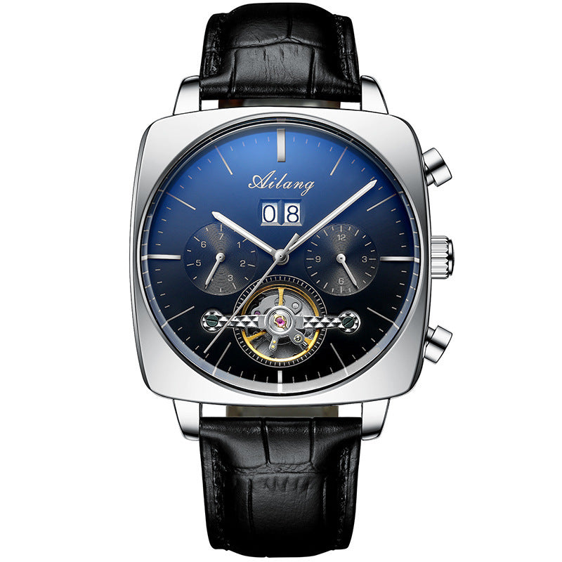 Swiss Airang Square Watch Men's Hollow Tourbillon Multifunctional Mechanical Watch Luminous Waterproof Automatic Men's Watch