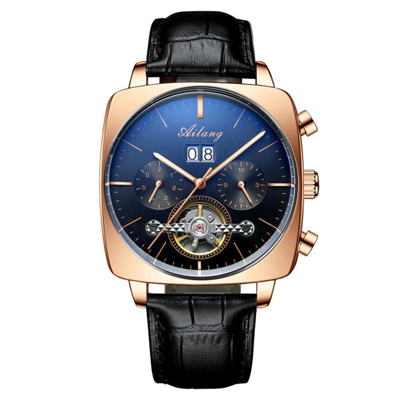 Swiss Airang Square Watch Men's Hollow Tourbillon Multifunctional Mechanical Watch Luminous Waterproof Automatic Men's Watch
