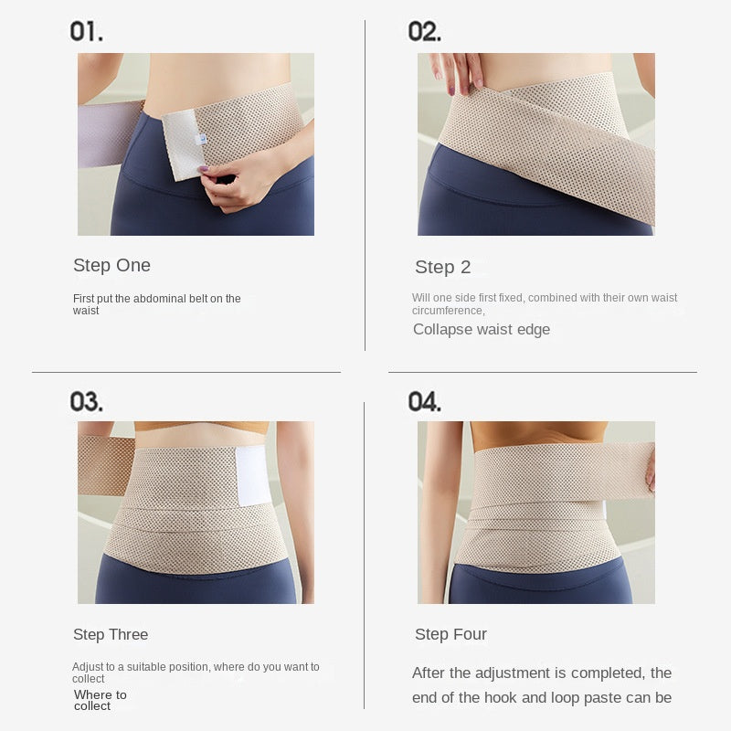 Winding Belt Comfortable High Elastic Velcro Belly Belt Summer Thin Breathable Belly Shaping Postpartum Belly Belt