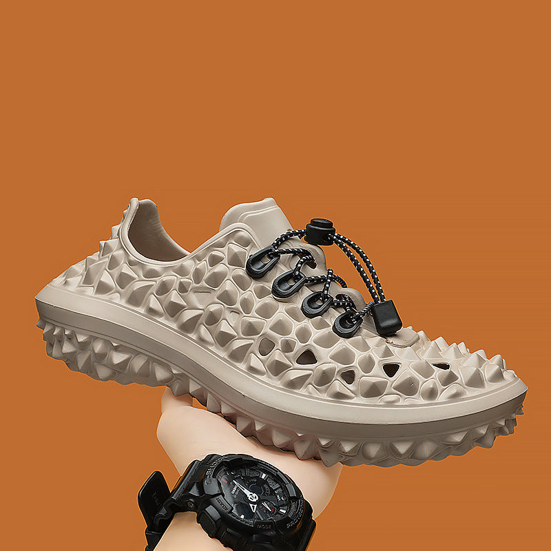 Fashion Non-slip Slippers Men's Summer New Thick-soled Beach Sandals Men's Distinctive Trendy Durian Hole Shoes