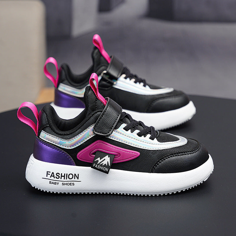 Children's Shoes, Children's Black Sneakers, Boys' White Shoes, Black Shoes, Leather Primary School Students' Sneakers, Girls' Shoes