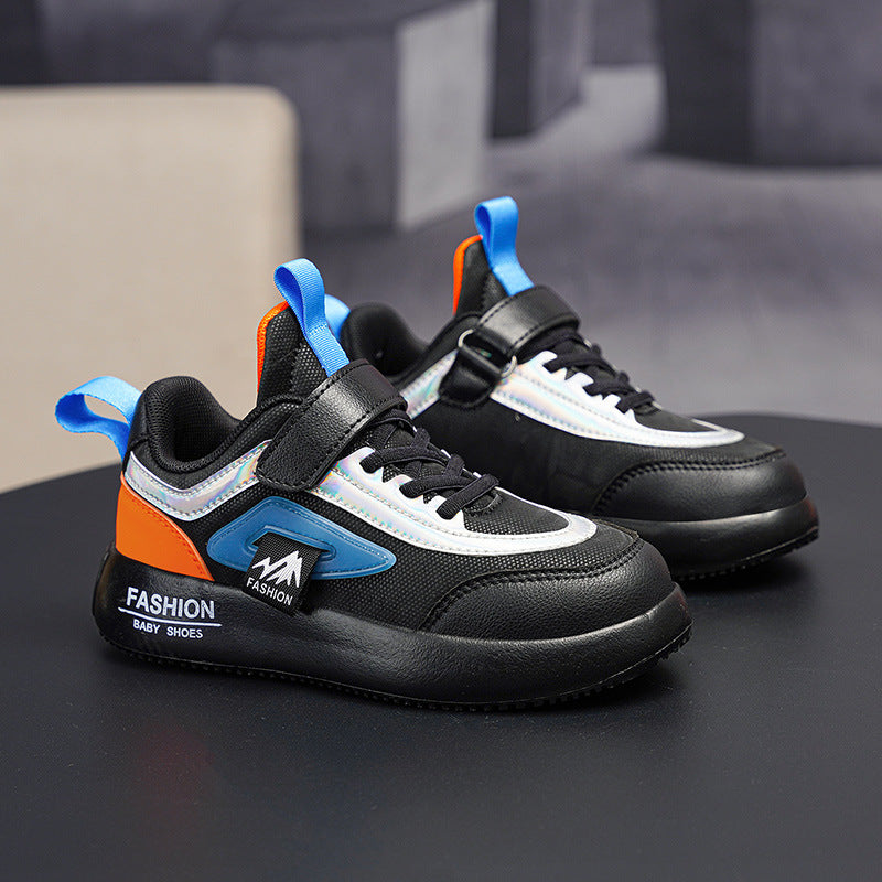 Children's Shoes, Children's Black Sneakers, Boys' White Shoes, Black Shoes, Leather Primary School Students' Sneakers, Girls' Shoes