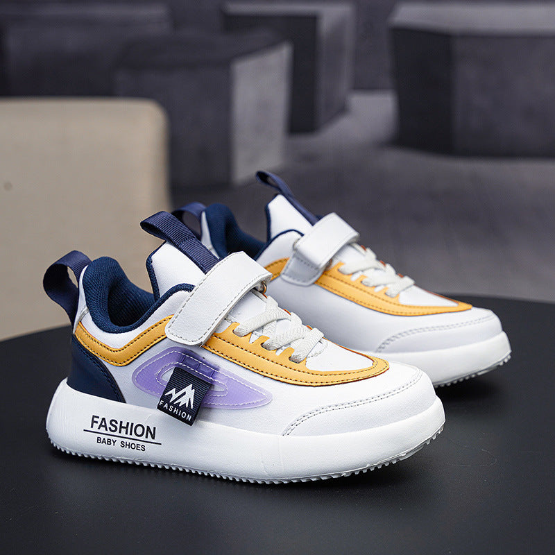 Children's Shoes, Children's Black Sneakers, Boys' White Shoes, Black Shoes, Leather Primary School Students' Sneakers, Girls' Shoes