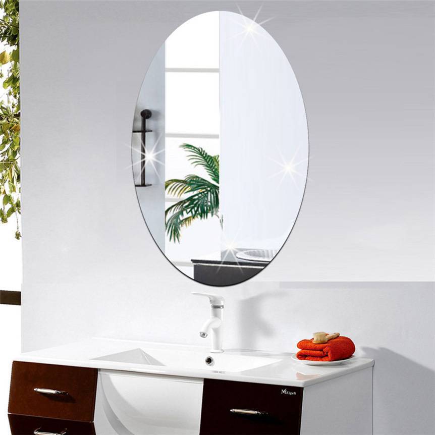 Bathroom Mirror Self-adhesive Mirror Paper Acrylic Self-adhesive Mirror Stickers Home Decoration HD Soft Glass Wall Stickers