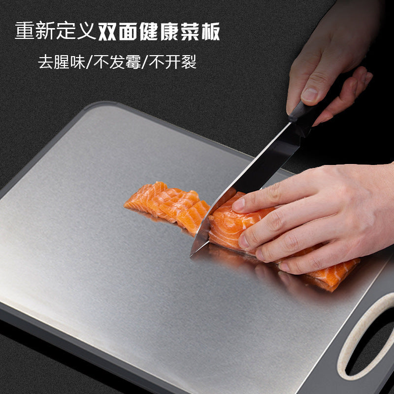 Food Grade New Straw Face 304 Stainless Steel Cutting Board Double Use Large Thick Cutting Board