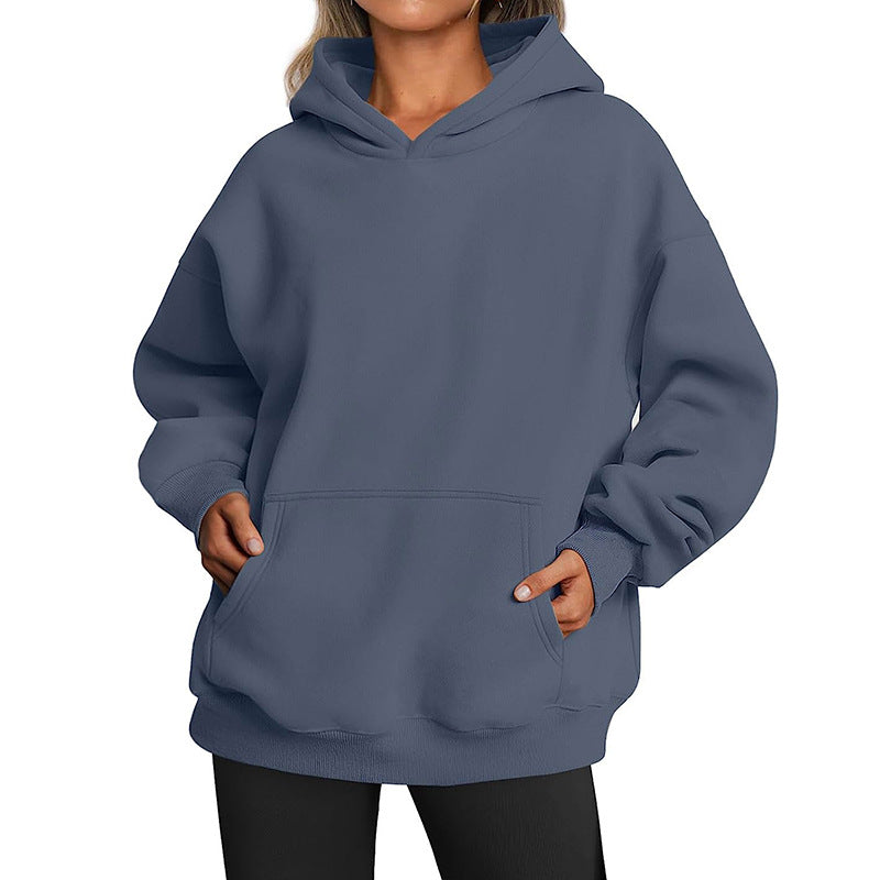 Amazon Europe And The United States Cross-border Foreign Trade Independent Station 2024 New Women's Spring And Autumn Hooded Sweater Casual Pocket Jacket