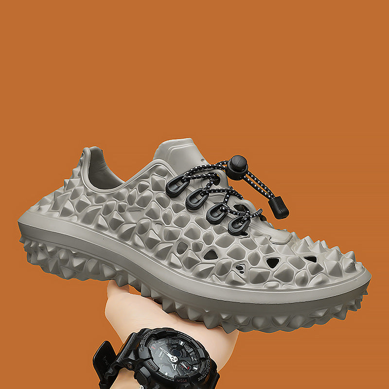 Fashion Non-slip Slippers Men's Summer New Thick-soled Beach Sandals Men's Distinctive Trendy Durian Hole Shoes