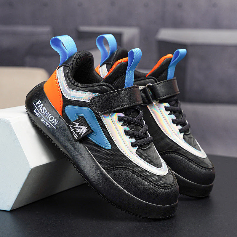 Children's Shoes, Children's Black Sneakers, Boys' White Shoes, Black Shoes, Leather Primary School Students' Sneakers, Girls' Shoes