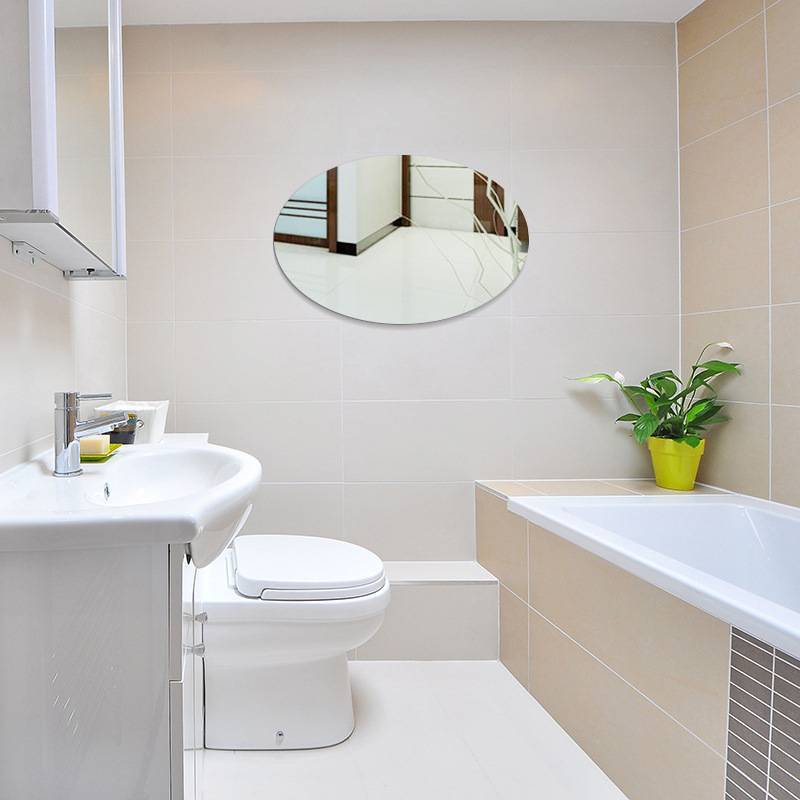 Bathroom Mirror Self-adhesive Mirror Paper Acrylic Self-adhesive Mirror Stickers Home Decoration HD Soft Glass Wall Stickers