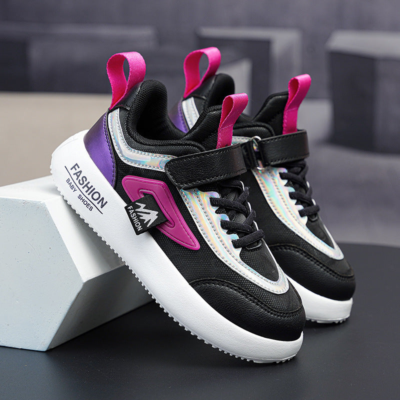 Children's Shoes, Children's Black Sneakers, Boys' White Shoes, Black Shoes, Leather Primary School Students' Sneakers, Girls' Shoes