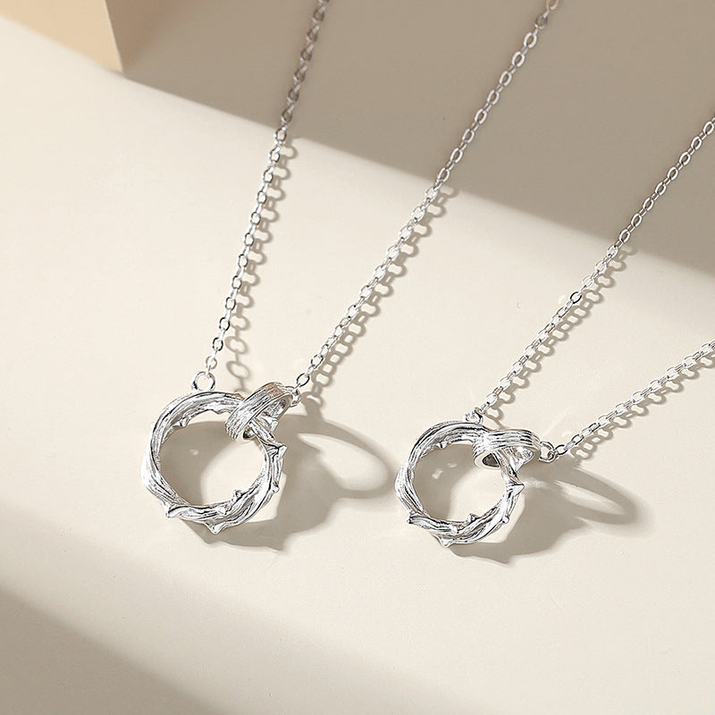 Original Ring Of Thorns Couple Necklace Sterling Silver European And American Cold Style Mobius Pendant 520 Gift