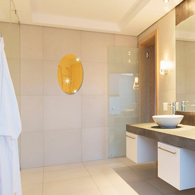 Bathroom Mirror Self-adhesive Mirror Paper Acrylic Self-adhesive Mirror Stickers Home Decoration HD Soft Glass Wall Stickers