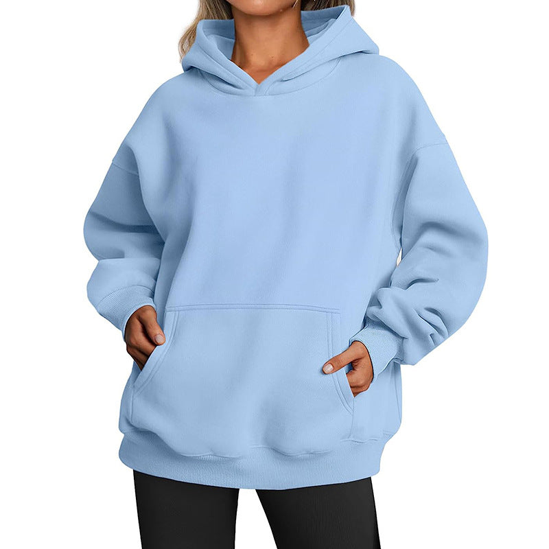 Amazon Europe And The United States Cross-border Foreign Trade Independent Station 2024 New Women's Spring And Autumn Hooded Sweater Casual Pocket Jacket