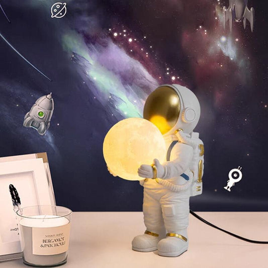 Children&#039;s Room Astronaut Table Lamp Boy Bedroom Moon Atmosphere Spaceman Night Light Creative Gift Bedside Lamp