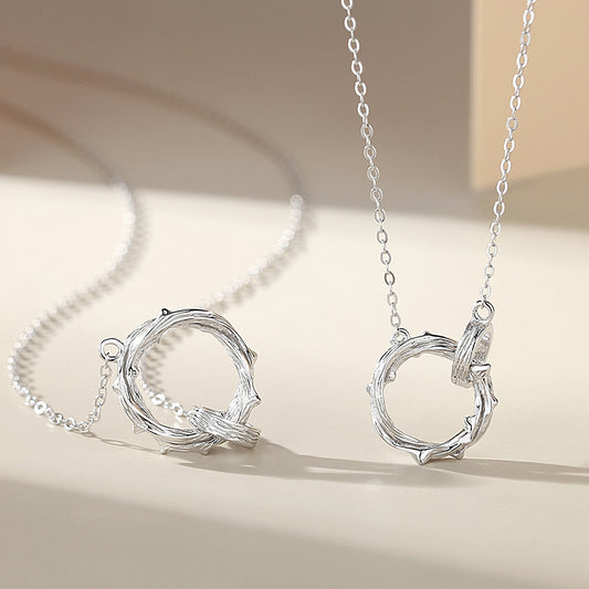 Original Ring Of Thorns Couple Necklace Sterling Silver European And American Cold Style Mobius Pendant 520 Gift