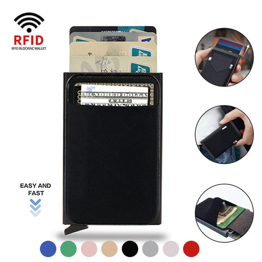 Rfid Card Holder Multi-card Position Metal Card Holder Aluminum Alloy Credit Card Box Automatically Pops Up Aluminum Box Card Holder Card Holder