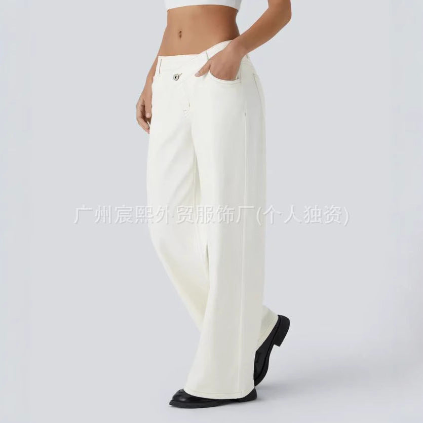 Women&#039;s Personalized High-Wait Straight-Line Jeans