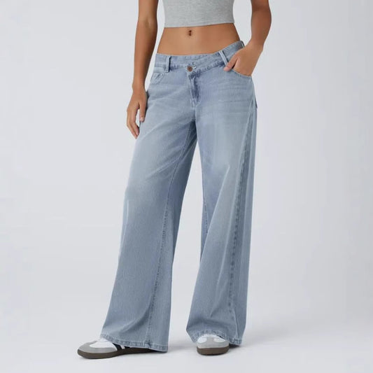 Women&#039;s Personalized High-Wait Straight-Line Jeans